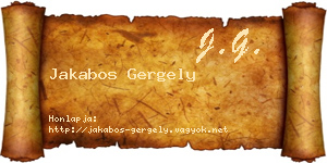 Jakabos Gergely névjegykártya